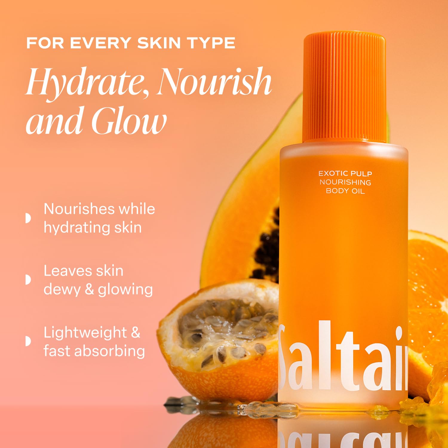Saltair Body Oil with Kukui, Moringa, and Squalane for nourishing skin