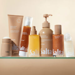 Saltair Body Oil applied on damp skin for a radiant, dewy glow.