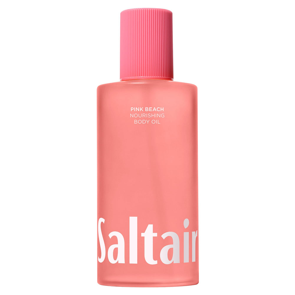 Saltair Body Oil Pink Beach bottle showcases silky, non-greasy hydration after shower