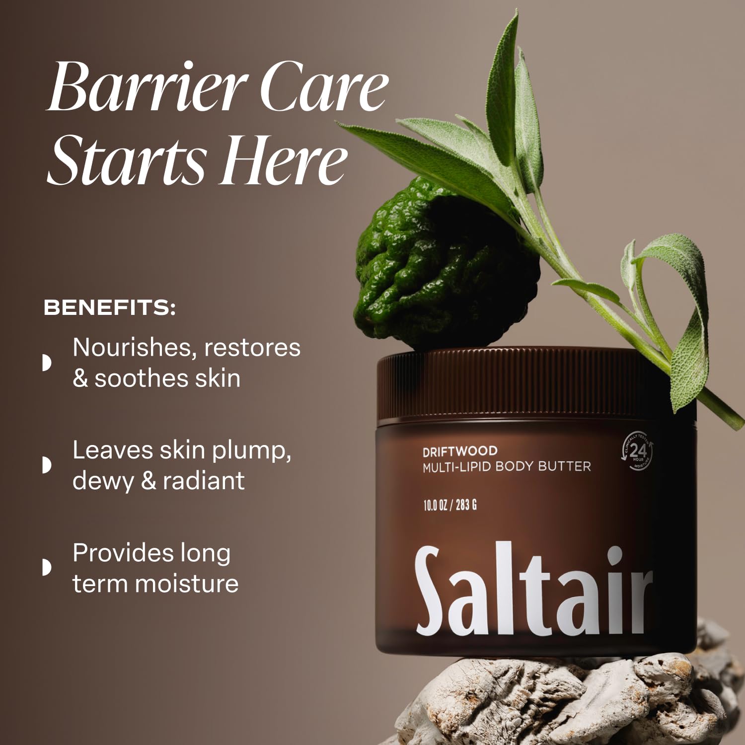 Saltair ceramides hydration cream showcases deep moisture and barrier support.