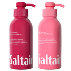 Saltair Curl Control Shampoo bottle pour with almond scent for a refreshing cleanse.