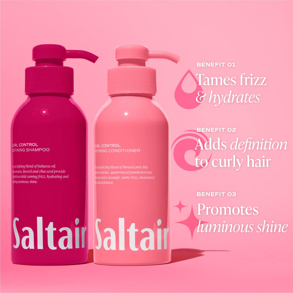 Saltair Curl Control Shampoo lather preview suggesting rich wash experience.