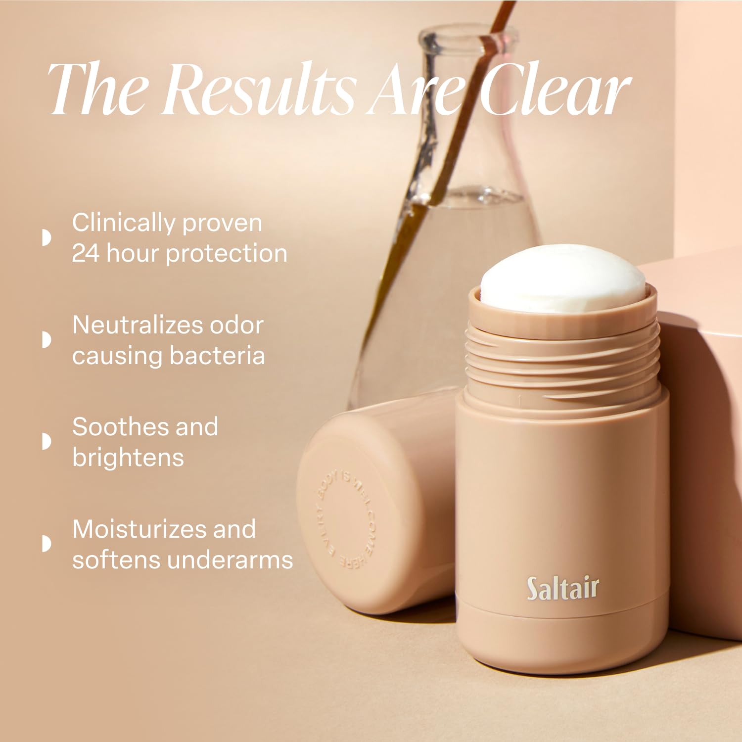 Saltair deodorant refillable case shown for eco-friendly, long-term use.