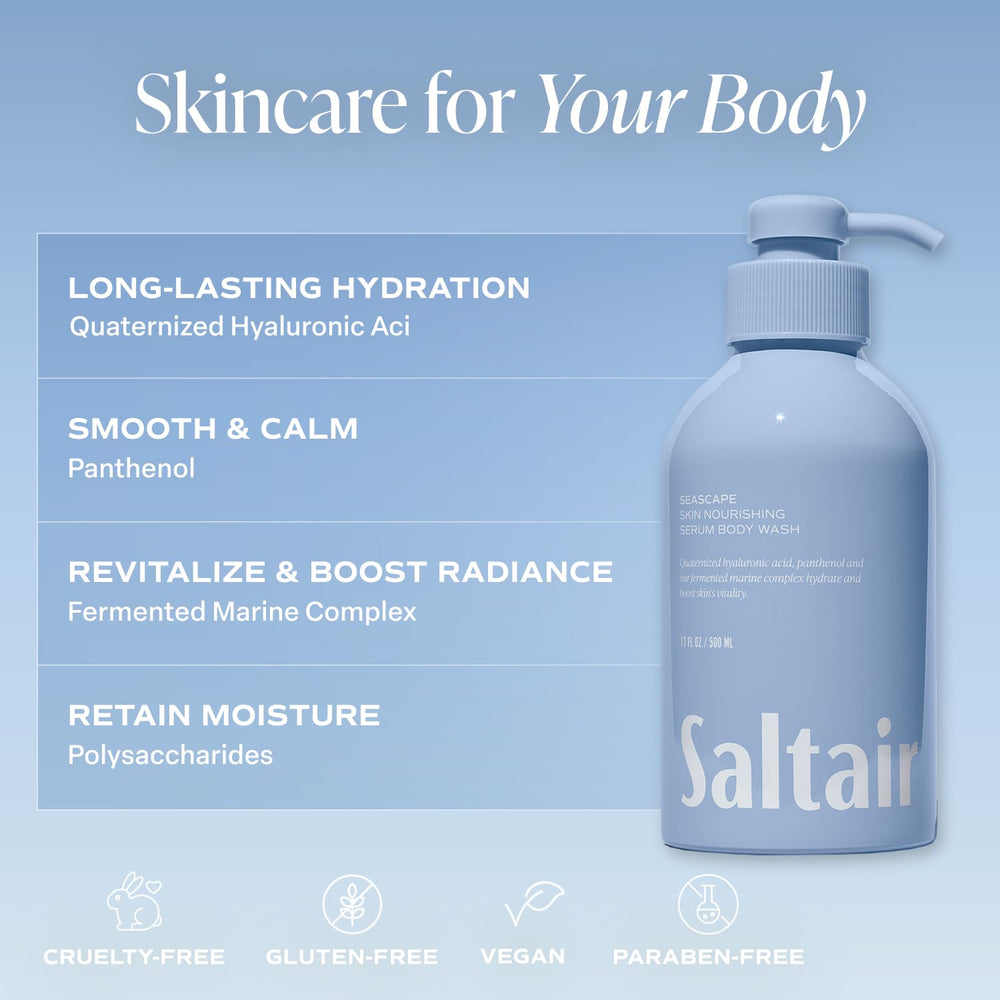 Saltair Easy-dispense pump bottle design for mess-free showers.