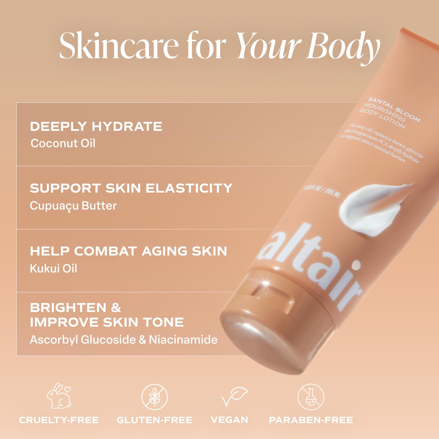 Saltair hand applying lotion demonstrates fast-absorbing formula