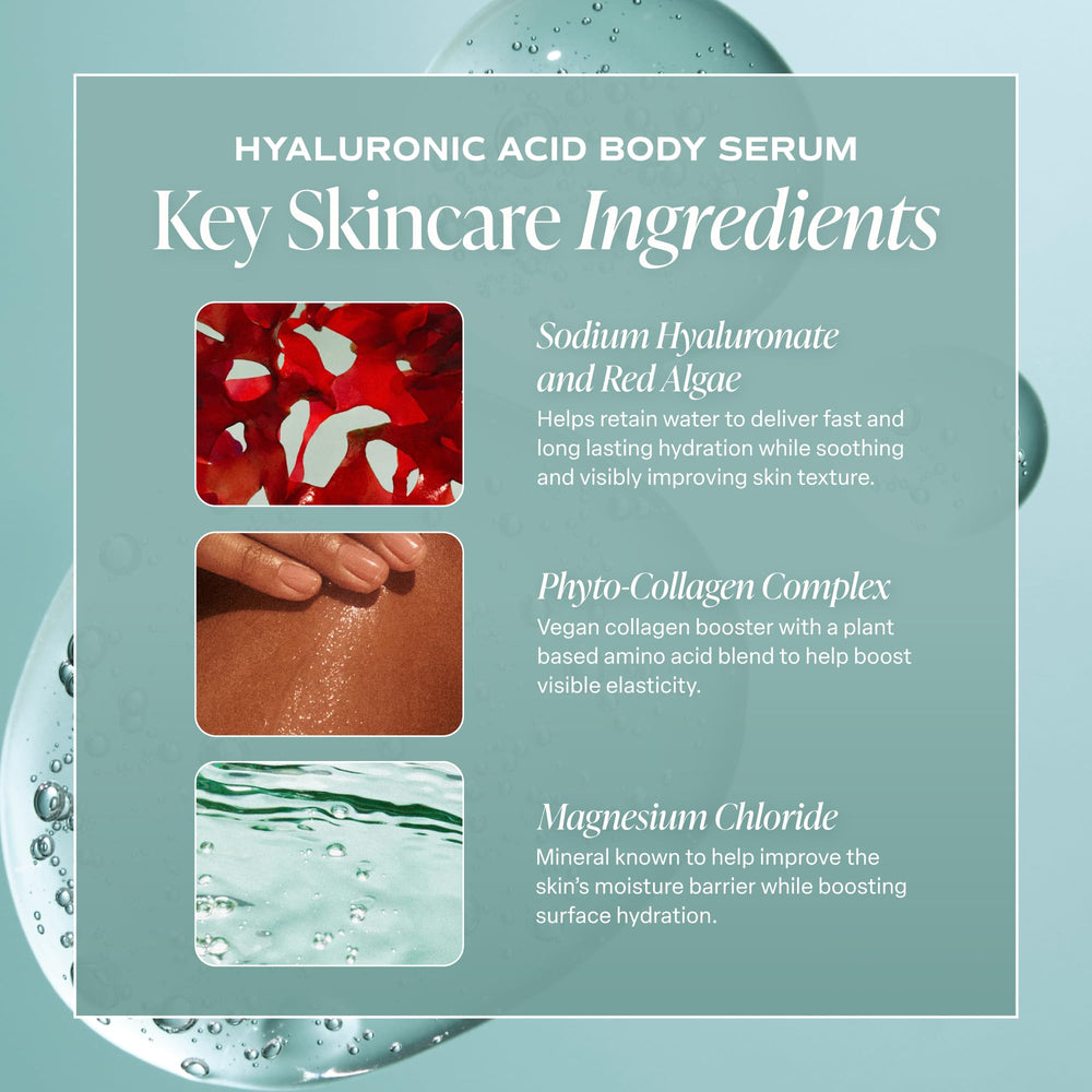 Saltair Hyaluronic Acid Body Serum cap detail emphasizes minimal clean packaging