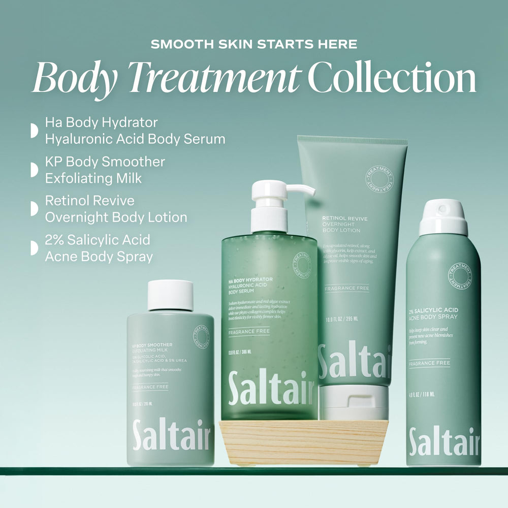 Saltair Hyaluronic Acid Body Serum red algae ingredient shown on label for barrier support