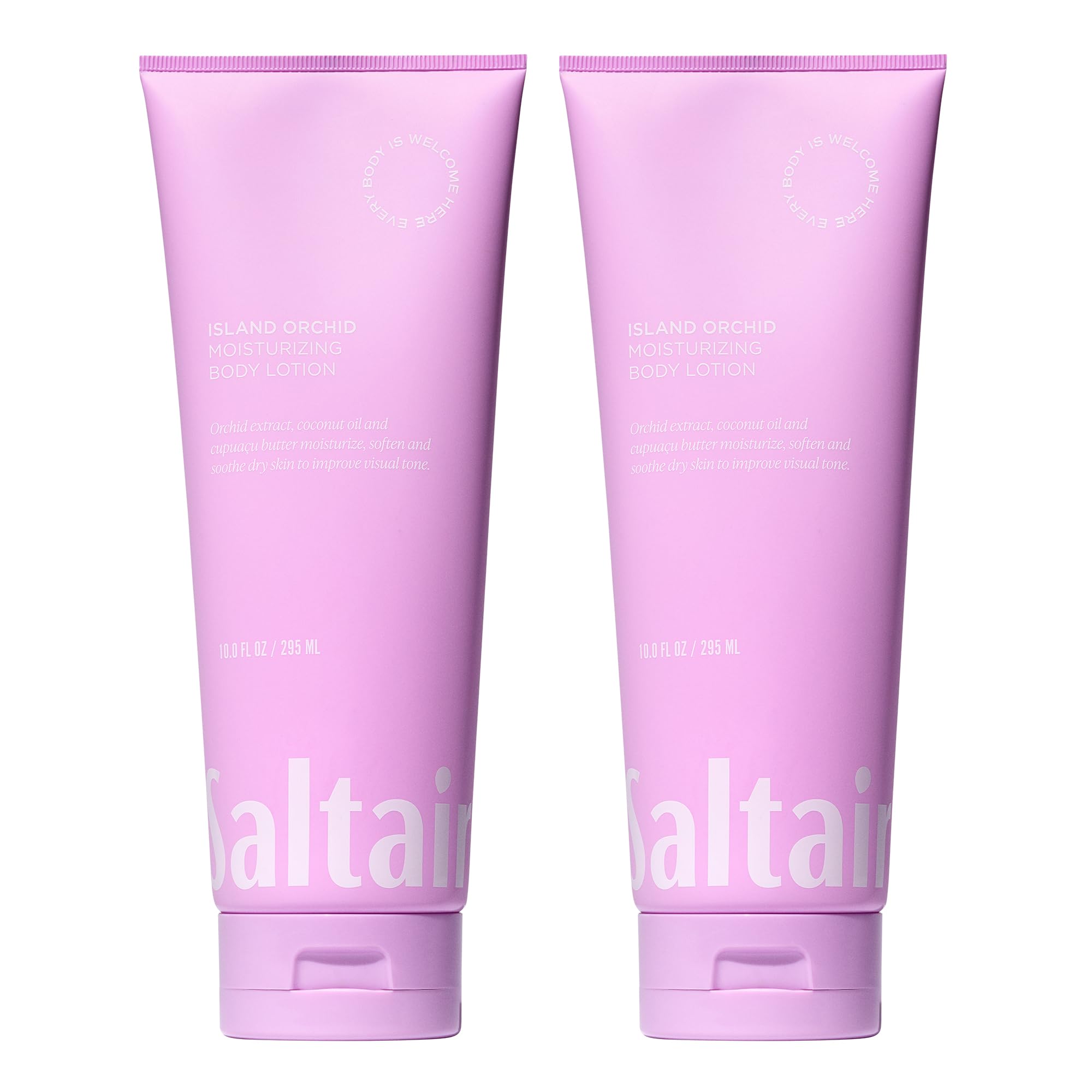 Saltair Island Orchid lotion 2-pack tubes ready for daily hydration.