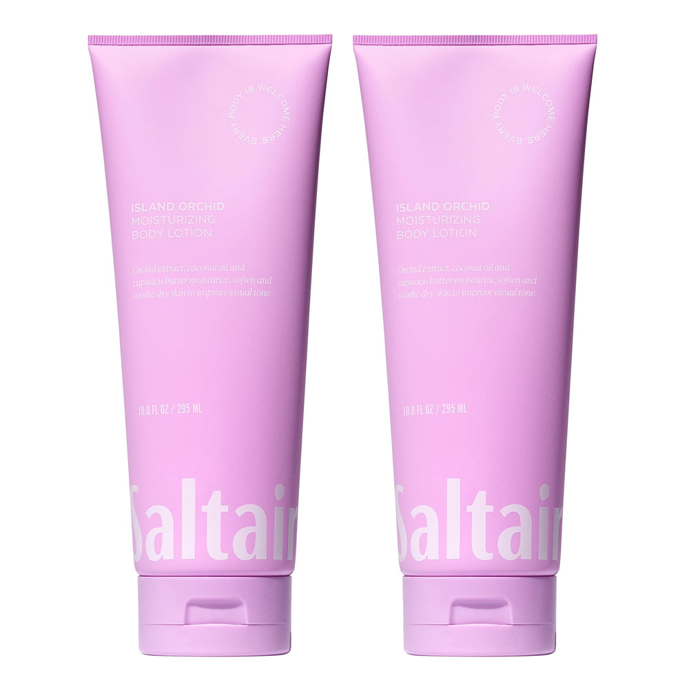 Saltair Island Orchid lotion 2-pack tubes ready for daily hydration.