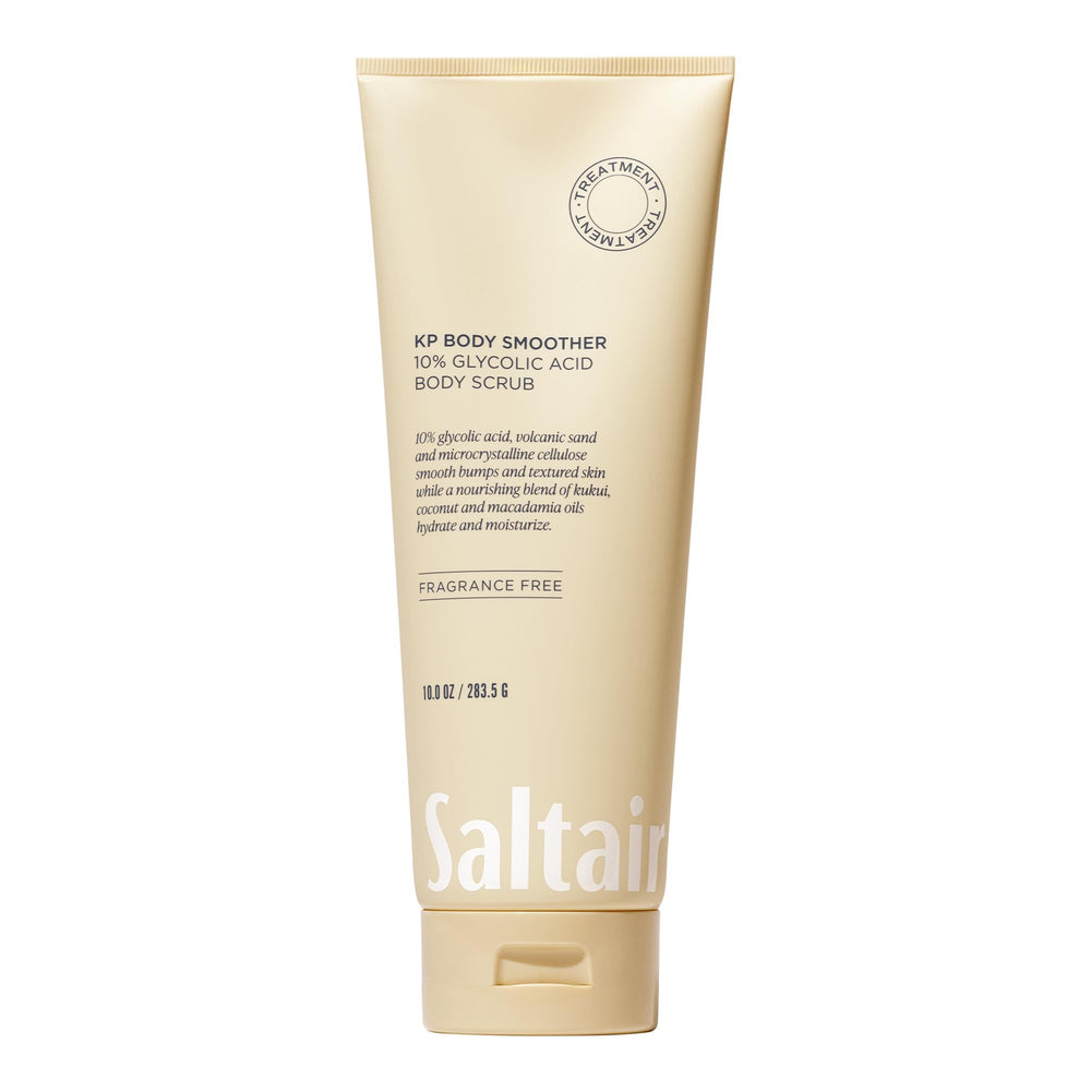 Saltair KP Body Scrub bottle pour for easy, mess-free application.