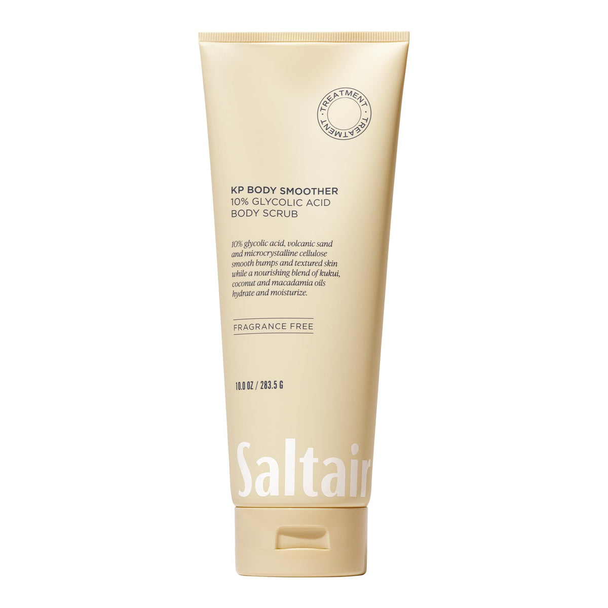 Saltair KP Body Scrub bottle pour for easy, mess-free application.