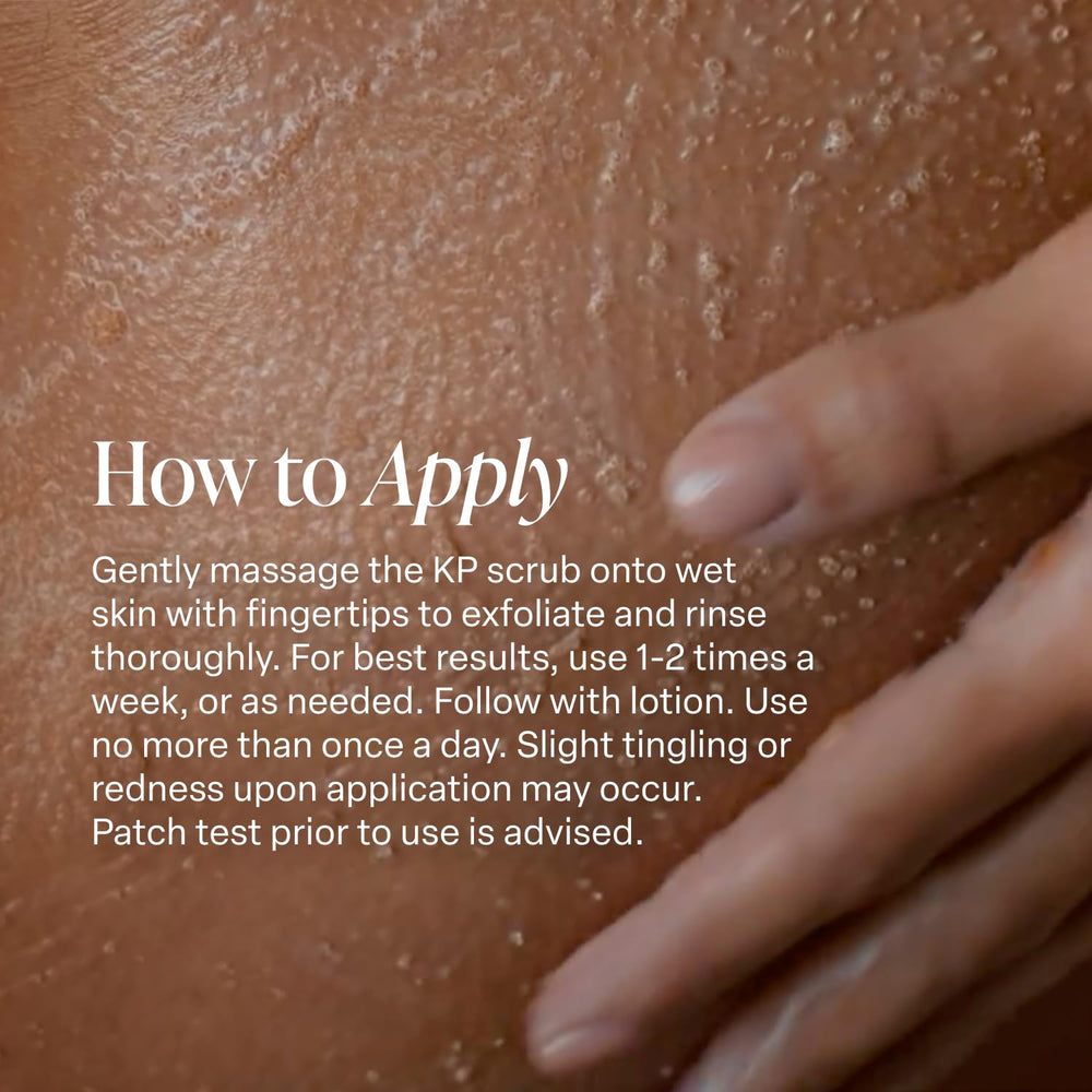 Saltair KP Body Scrub volcanic sand detail emphasizes natural exfoliation for rough patches.