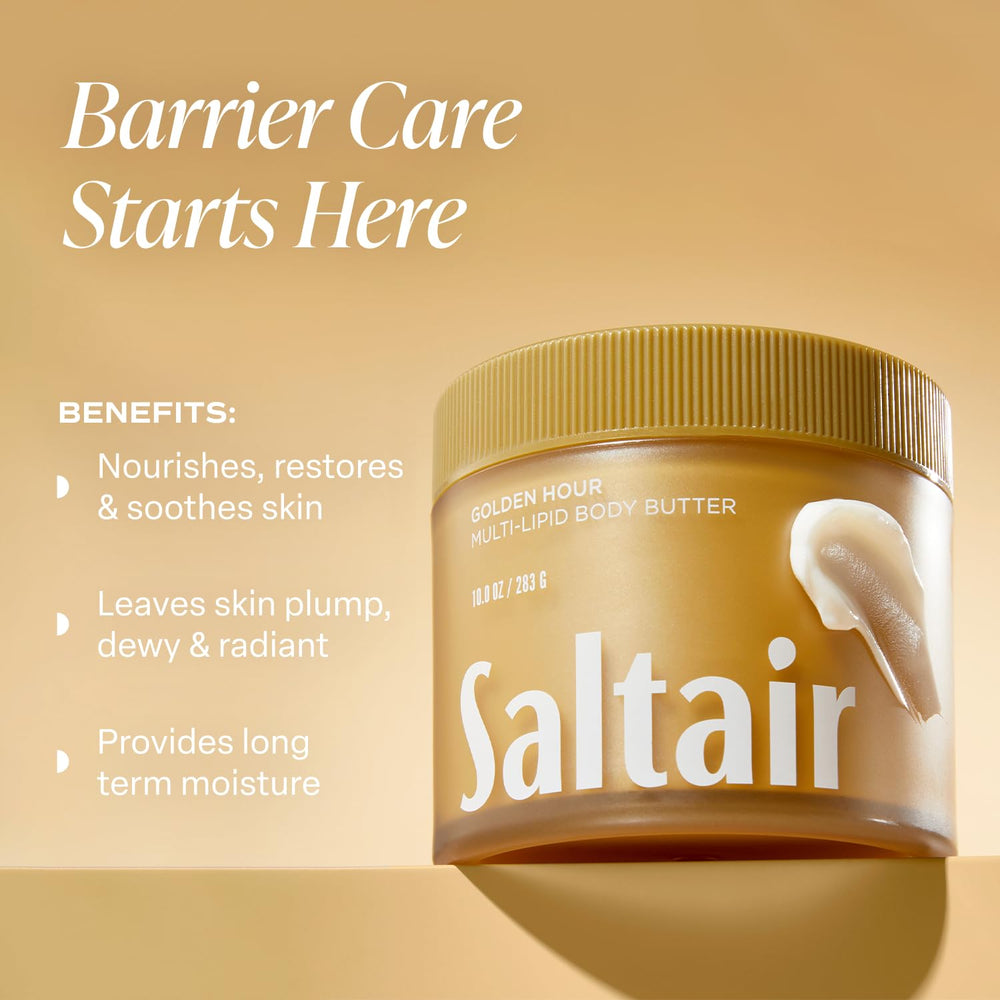 Saltair Multi-Lipid Body Butter ceramide complex close-up emphasizing barrier support