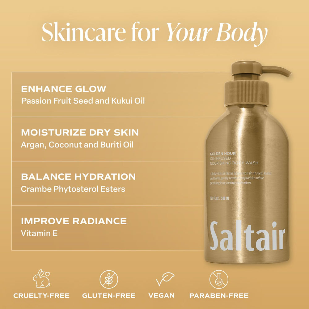 Saltair 17oz pump pack image suitable for home or travel routines.