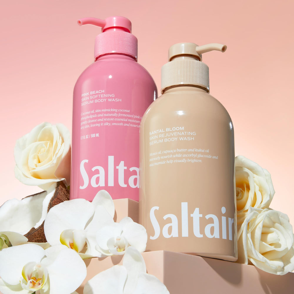 Saltair Pink Beach bottle-pump shows island-inspired cleansing for everyday refreshment.