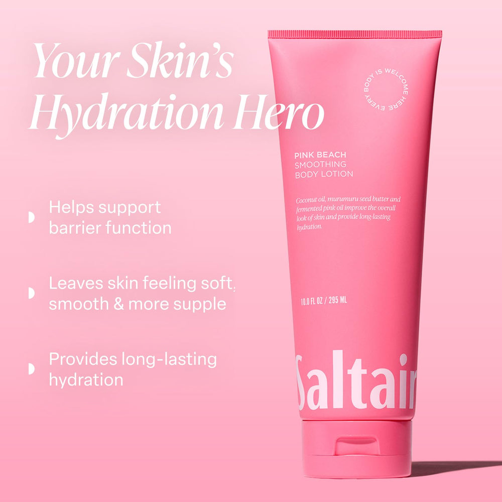 Saltair Pink Beach tub closeup with tropical scent for daily hydration