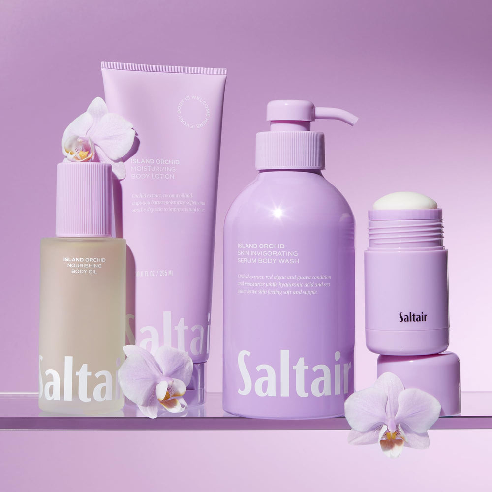 Saltair fast-absorbing formula leaves skin hydrated without greasiness.