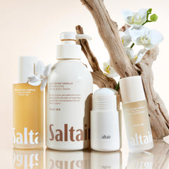 Saltair Monoi Oil and Cupuacu Butter provide deep hydration during shower.