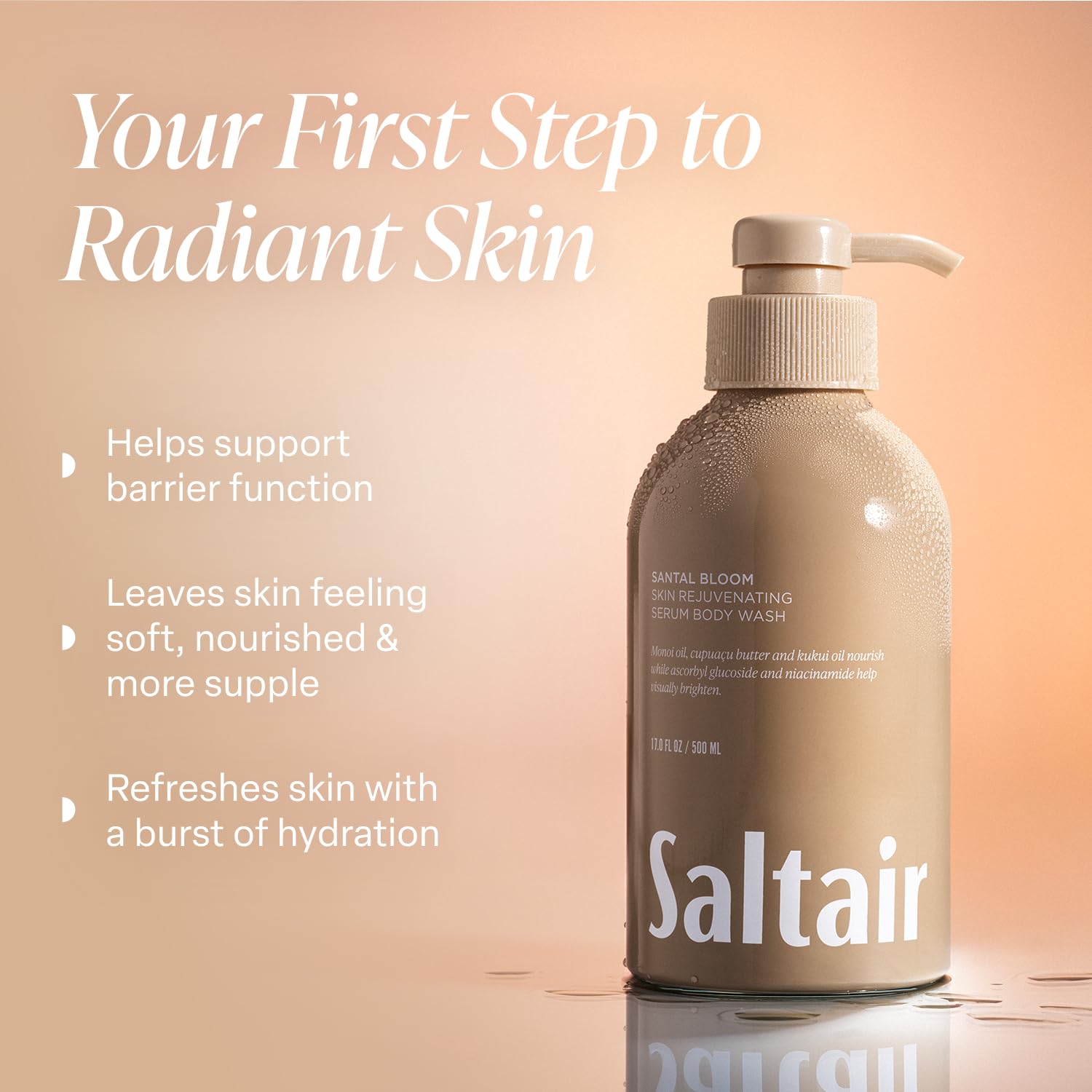 Saltair Santal Bloom creamy-lather highlights sandalwood and rose notes.