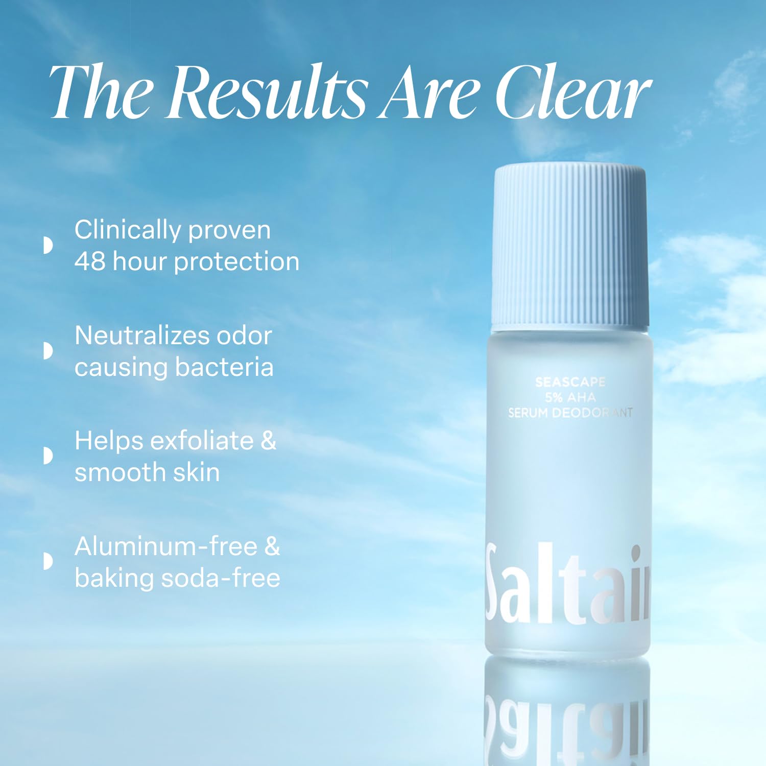 Saltair Serum Deodorant 2 Pack packaging with seascape aesthetic