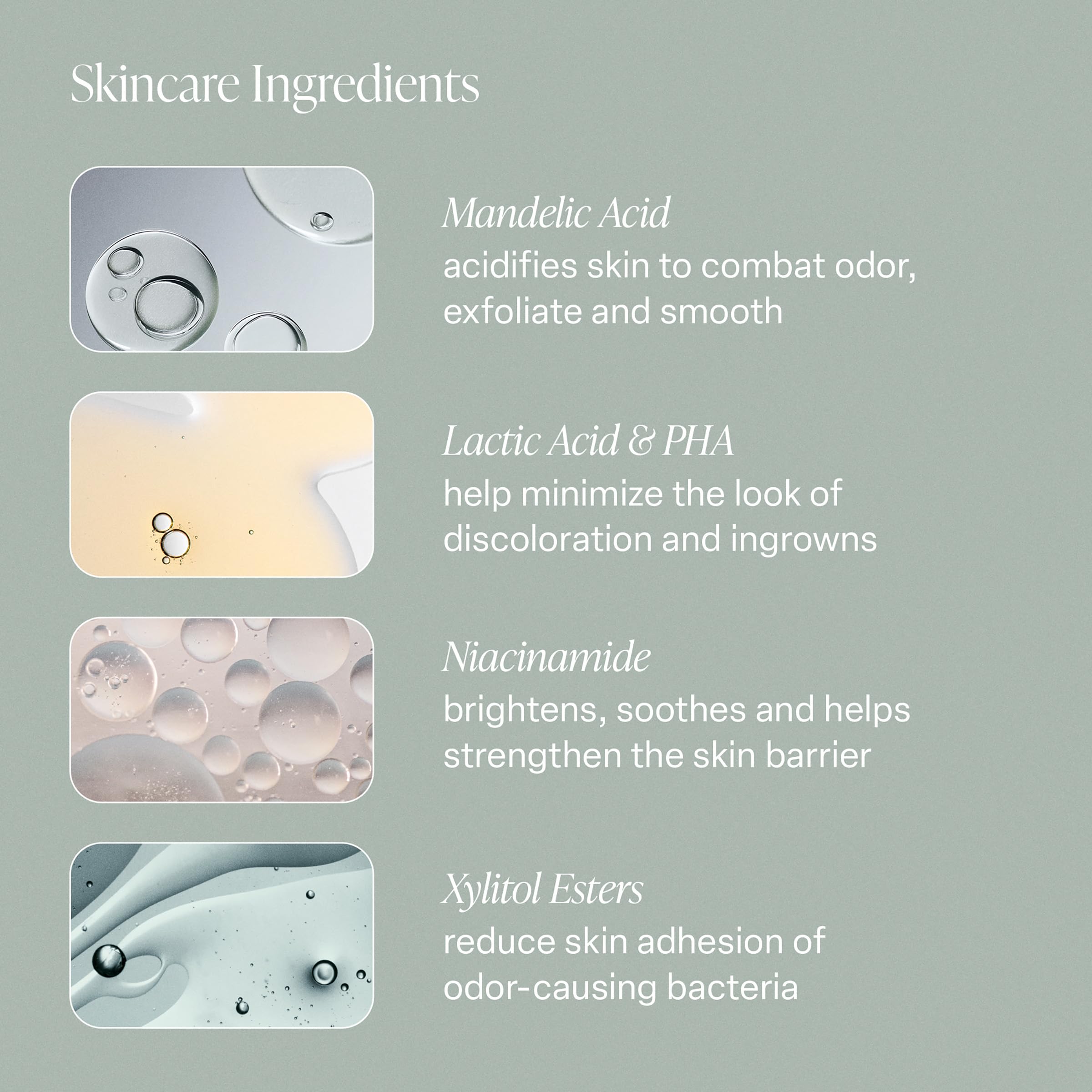 Saltair Serum Deodorant ingredients list mandelic and lactic acids