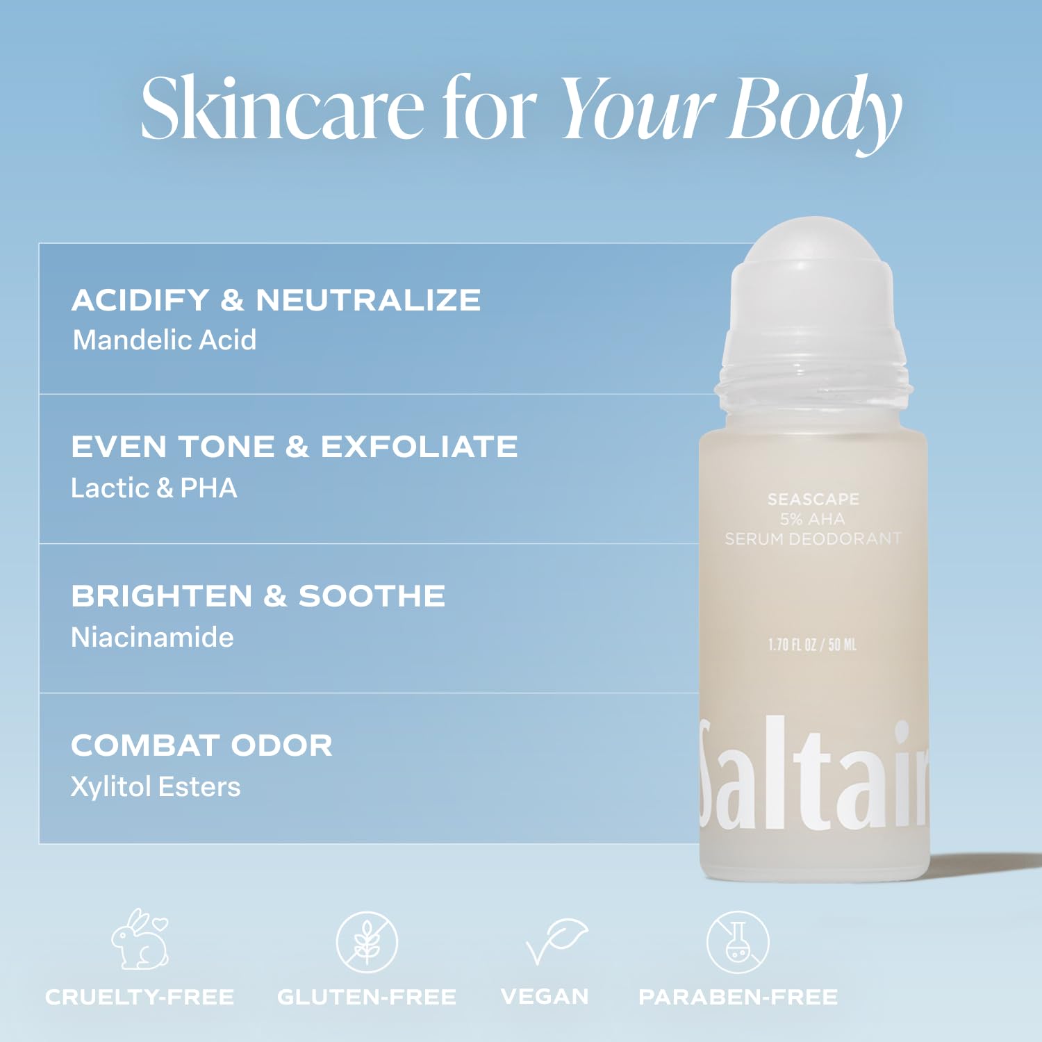 Saltair Serum Deodorant with Niacinamide supporting even underarm tone