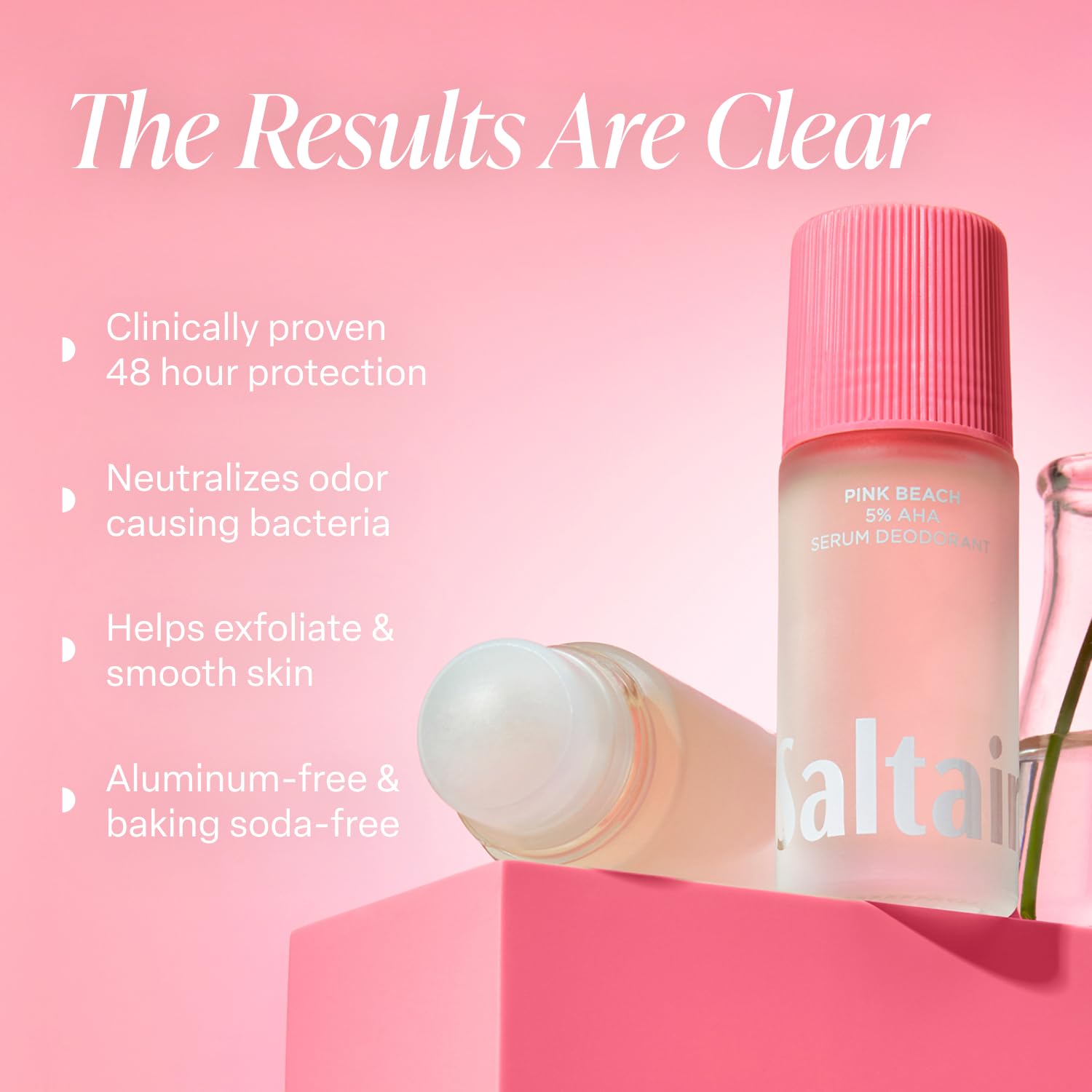 Roll-on applicator from Saltair Serum Deodorant for easy, mess-free glide.