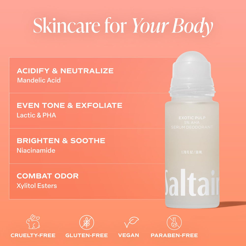 Saltair Serum Deodorant roll-on closeup with lightweight serum texture