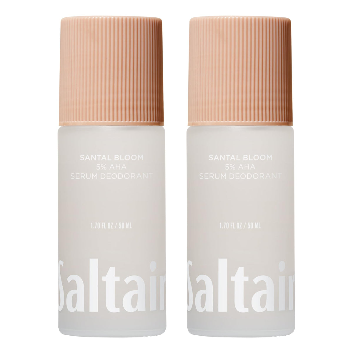 Saltair Serum Deodorant Santal Bloom bottle demonstrates all-day odor control.