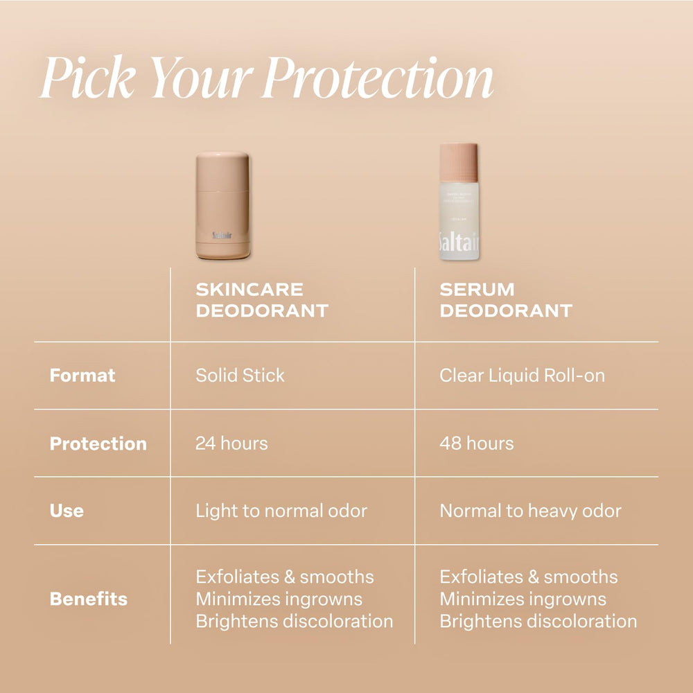 Saltair Serum Deodorant Santal Bloom close-up label emphasizes clean, vegan formula.
