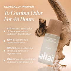 Saltair Serum Deodorant Santal Bloom packaging highlights travel-friendly two-pack.
