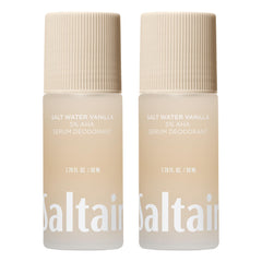 Saltair Serum Deodorant bottle with vanilla scent for all-day protection.