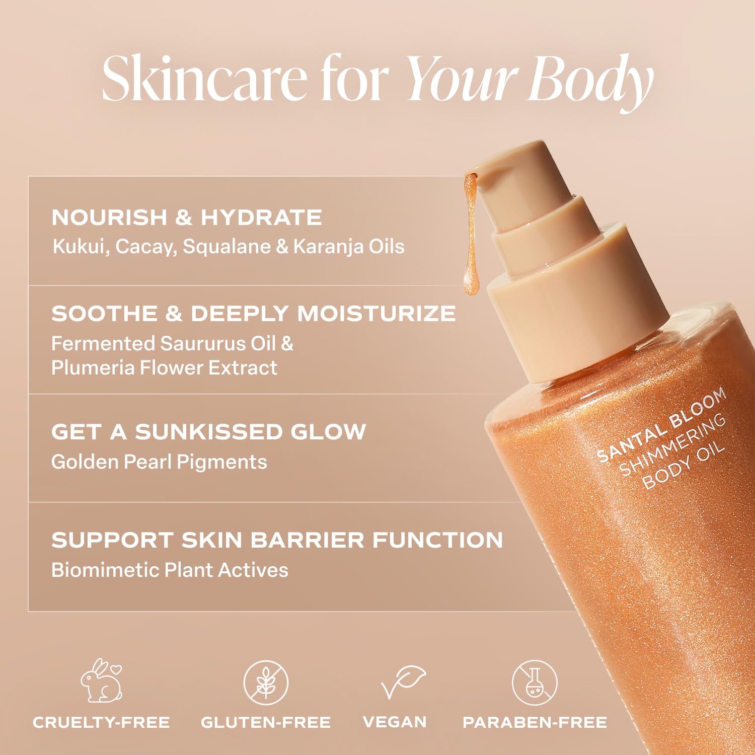 Saltair Shimmering Body Oil pearl pigments close-up for light-reflecting shimmer