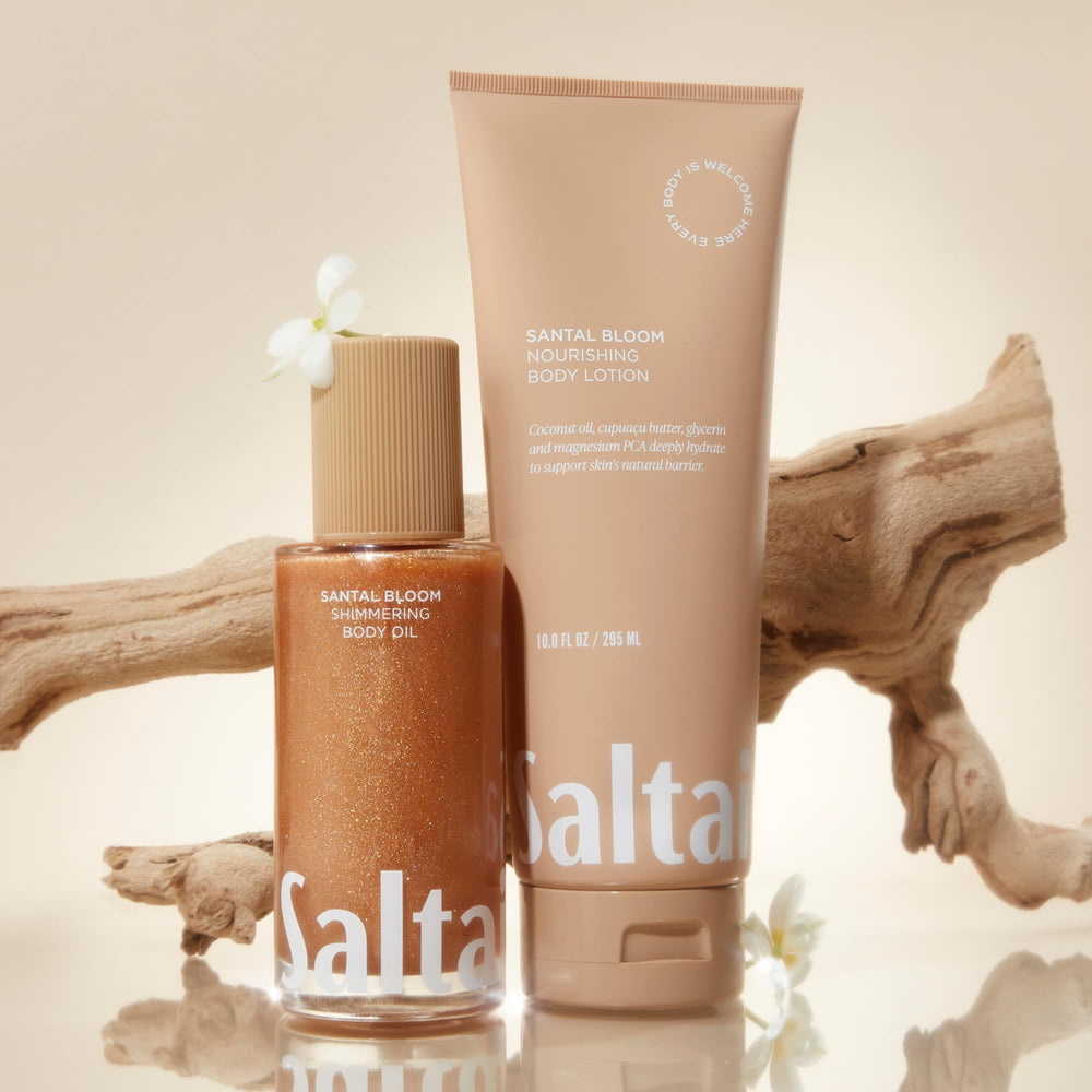 Saltair Shimmering Body Oil Santal Bloom fragrance evokes floral warmth