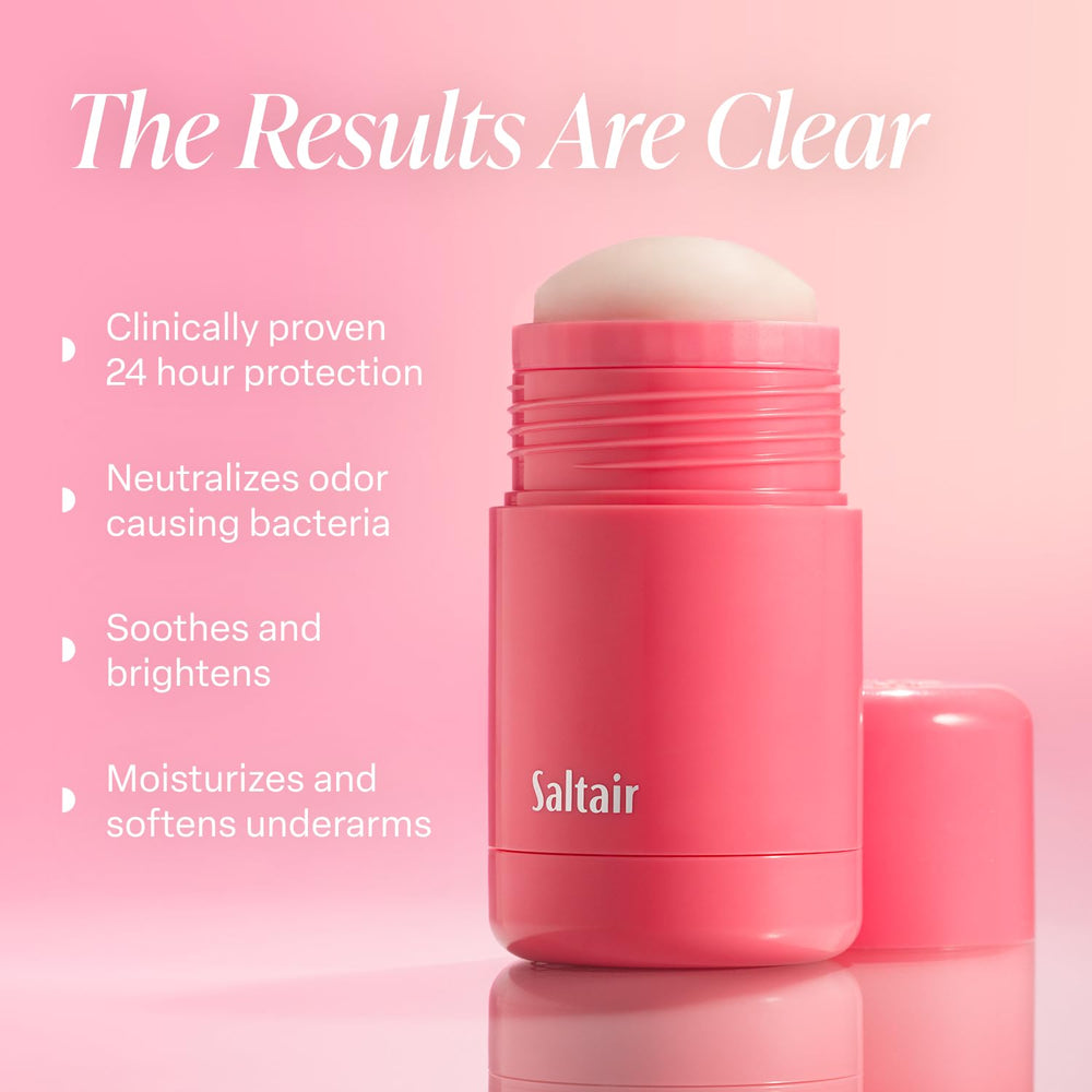 Saltair skincare deodorant pink beach scent highlighting coconut and vanilla for gentle daily freshness.