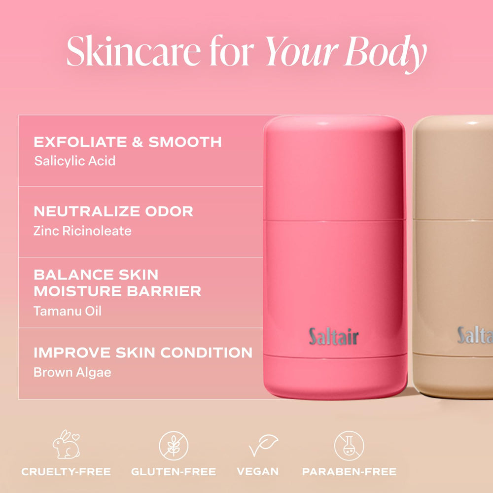 Saltair Skincare Deodorant Pink Beach scent closeup evokes island fragrance