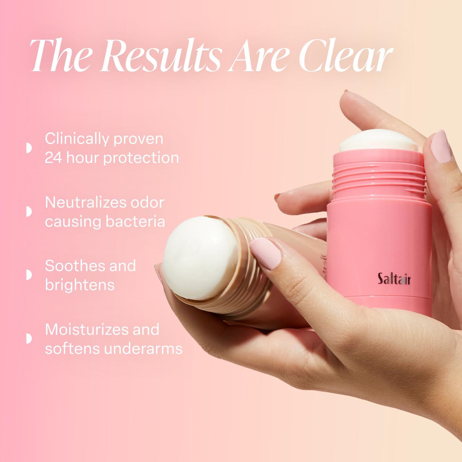 Saltair Skincare Deodorant refillable-stick closeup highlighting smooth glide