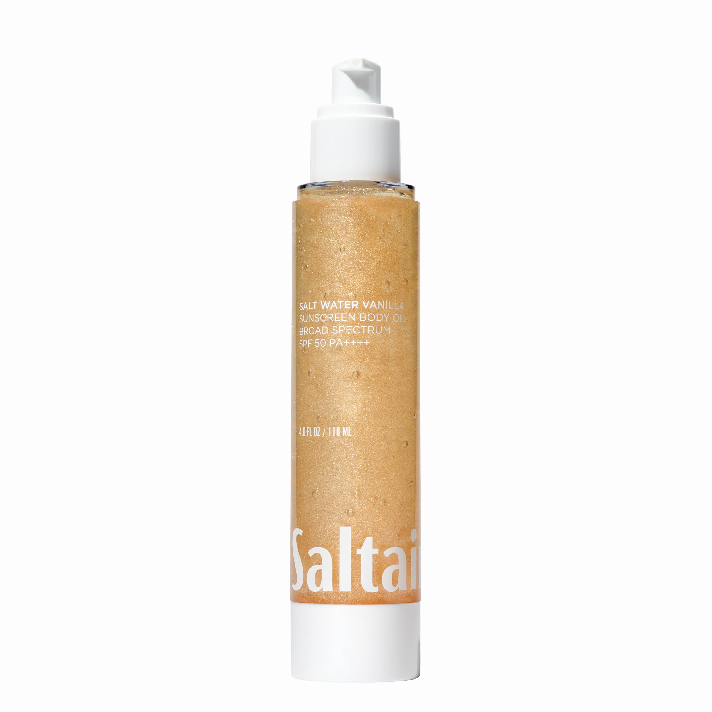 Saltair SPF Body Oil with broad spectrum SPF50 protects skin while nourishing.