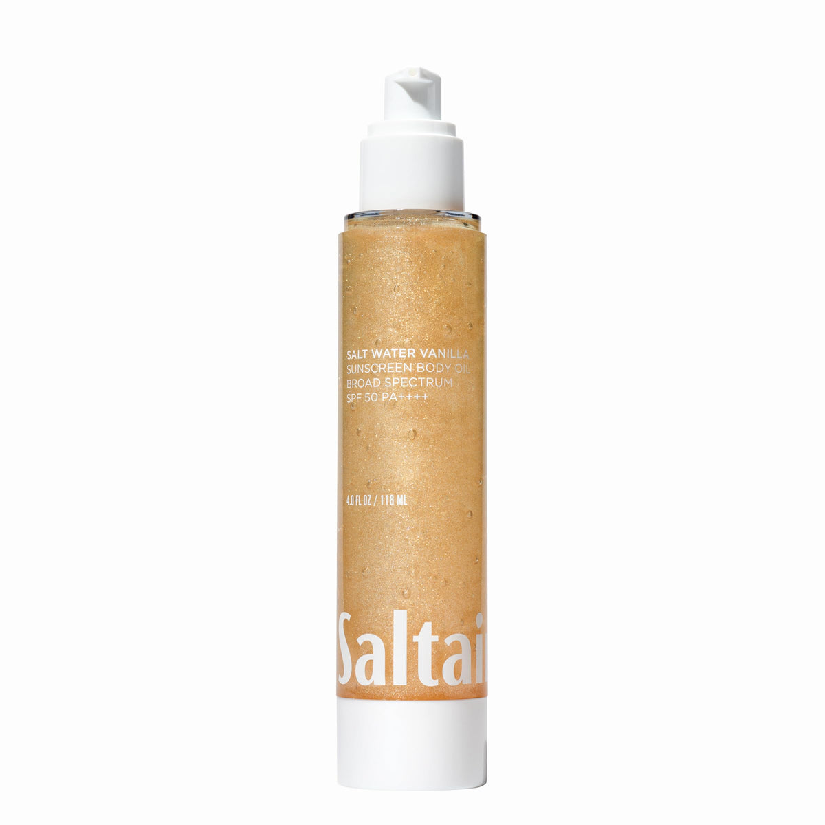 Saltair SPF Body Oil with broad spectrum SPF50 protects skin while nourishing.