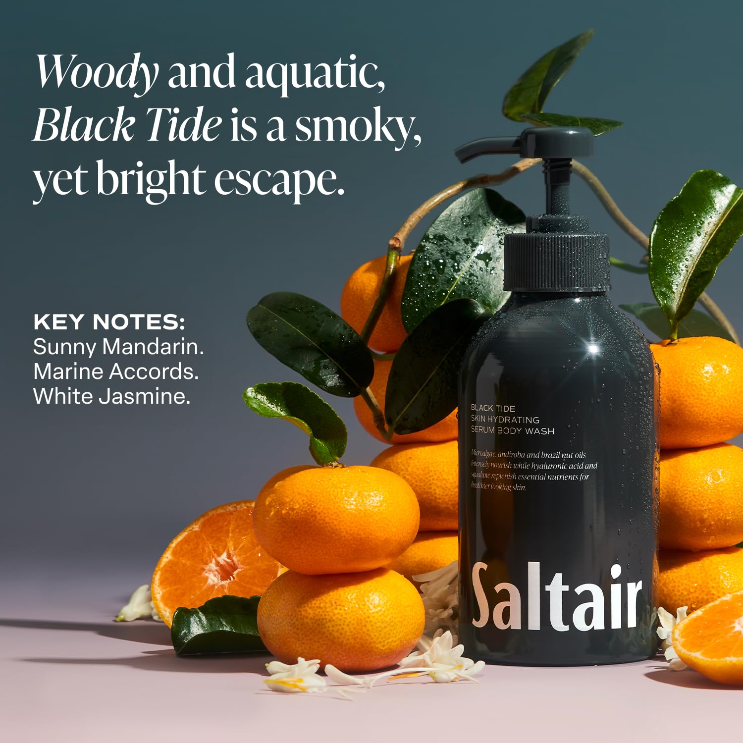 Saltair two 17oz pump bottles showcase vegan, cruelty-free formulation