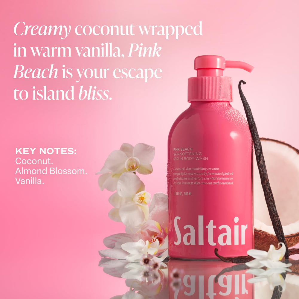 Saltair Luxury-shower-gel-collection on shelf signals premium body wash.