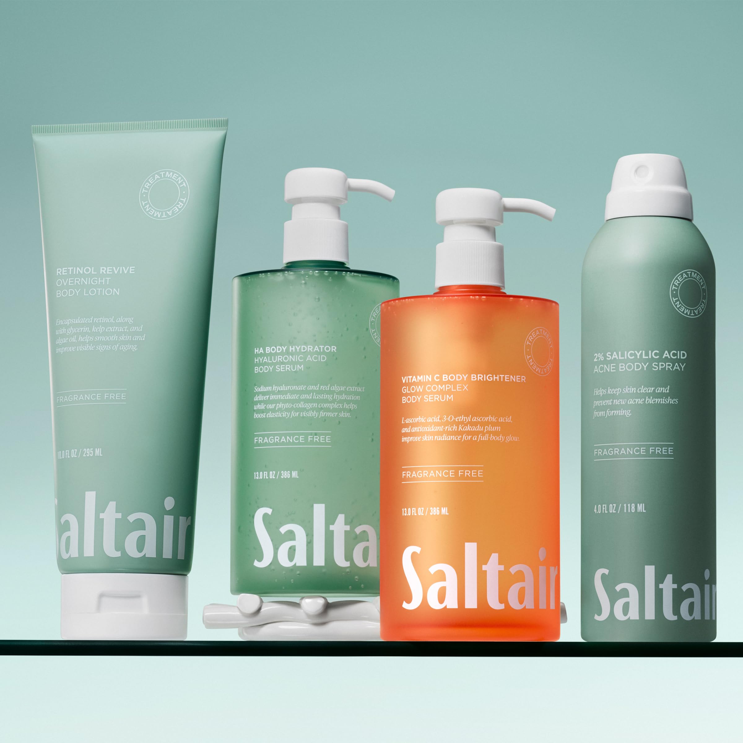 Saltair Vitamin C Body Serum on dresser ready for routine boost.