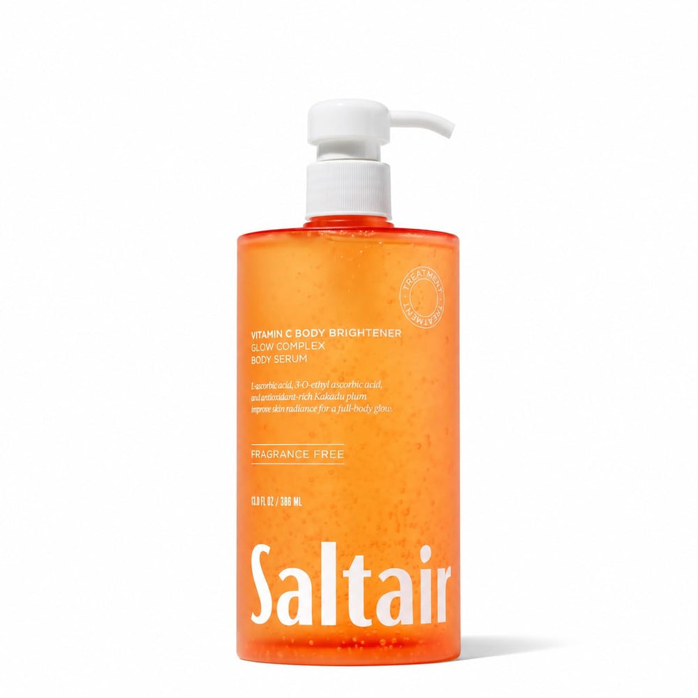 Saltair Vitamin C Body Serum bottle showing sleek packaging for radiant skin.
