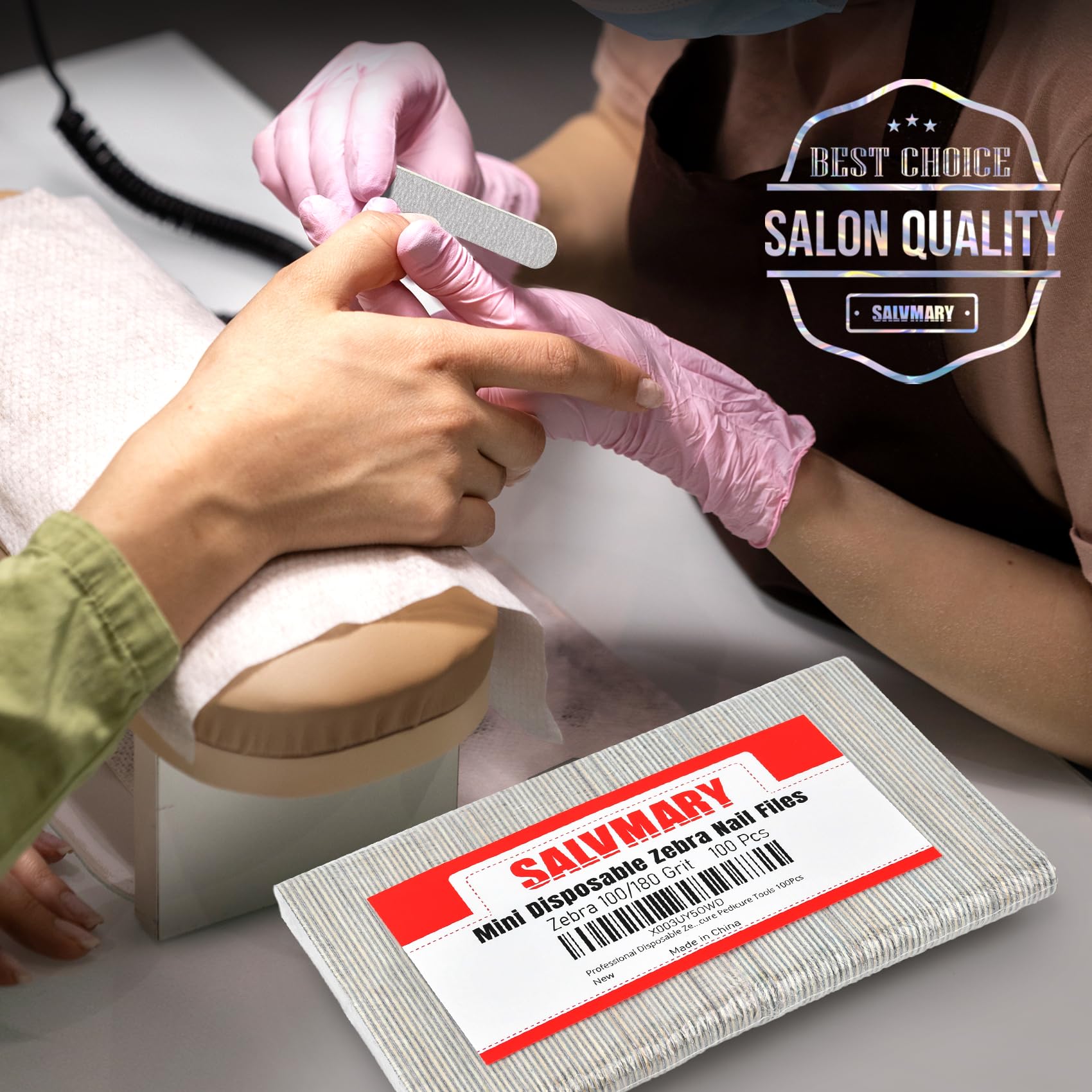 SALVMARY professional salon and home use nail files for DIY manicures