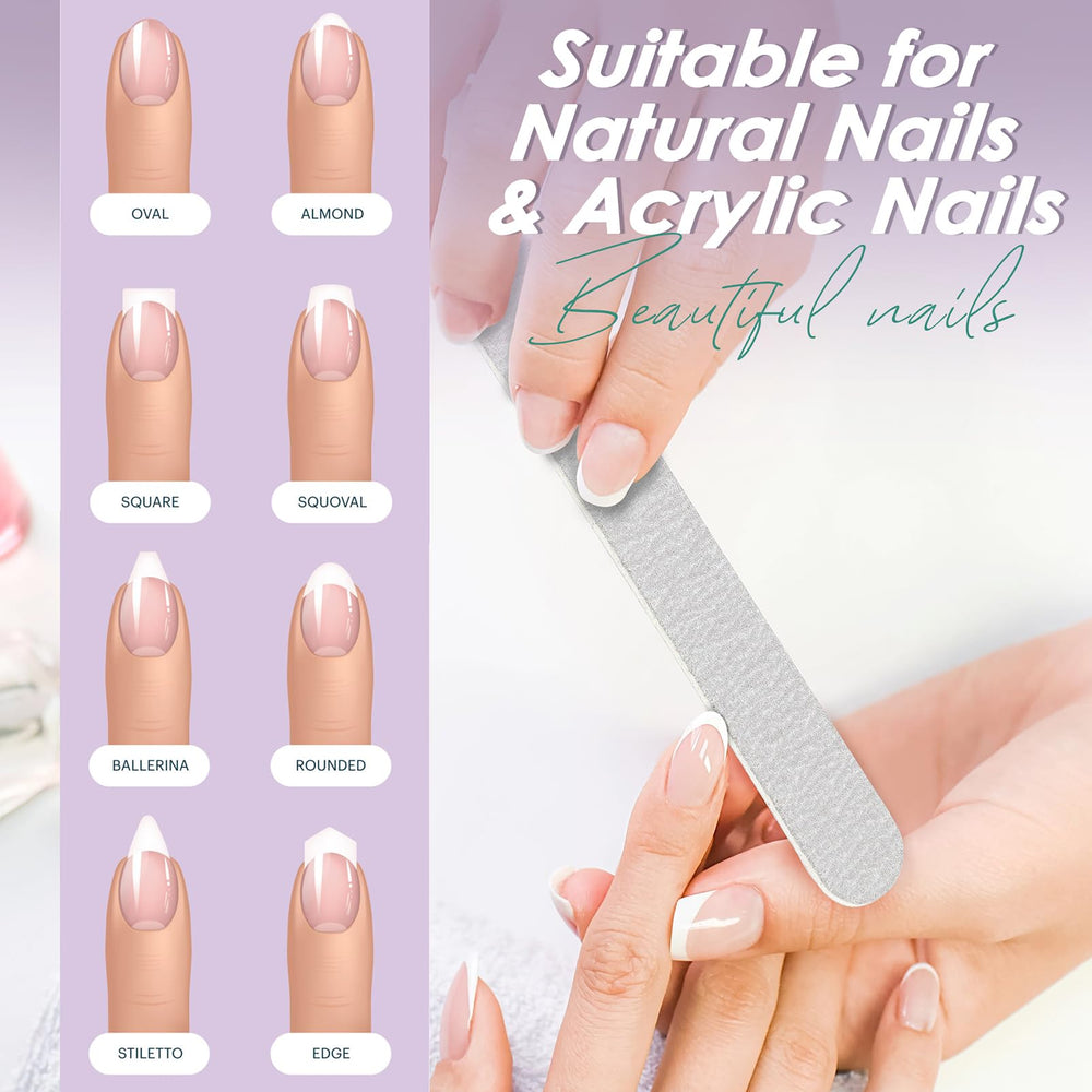 SALVMARY double-sided 100/180 grit file for natural and acrylic nails