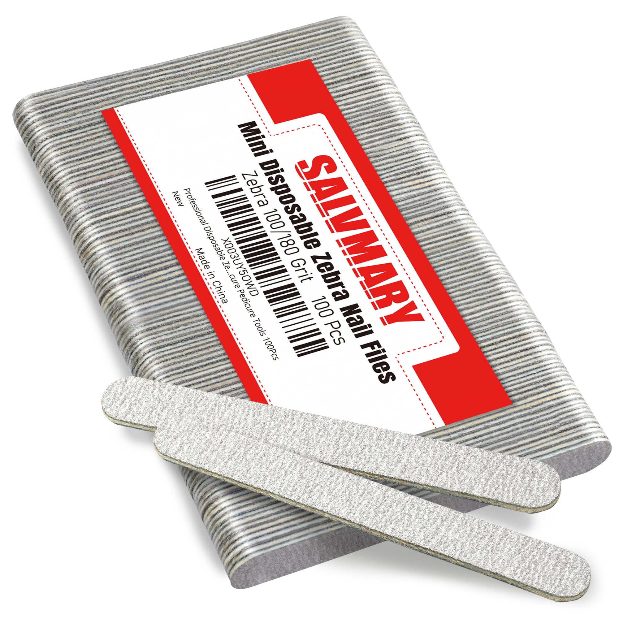 SALVMARY zebra nail files bulk pack for precise shaping and quick nail maintenance