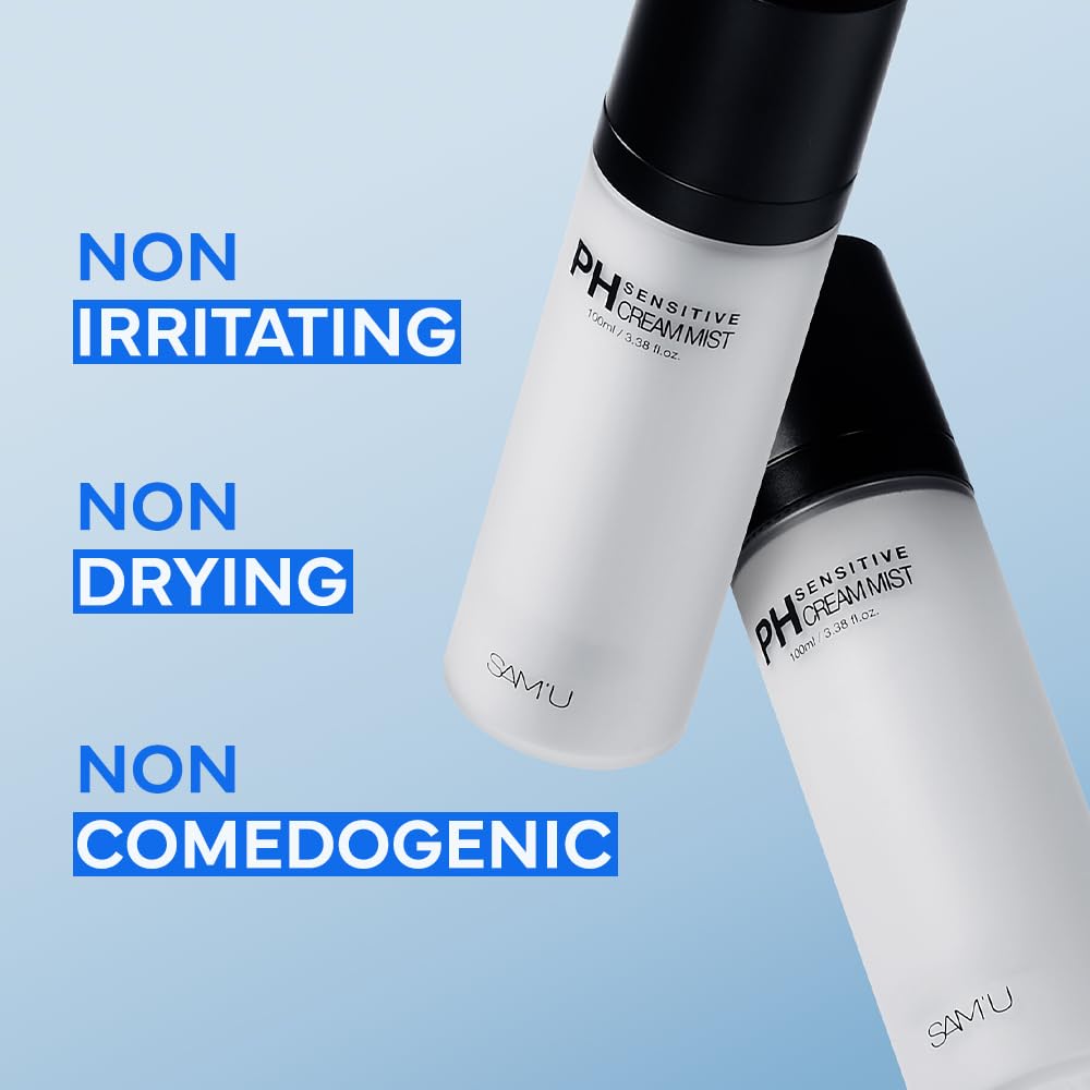 SAM'U hypoallergenic spray supports gentle hydration suitable for sensitive skin.