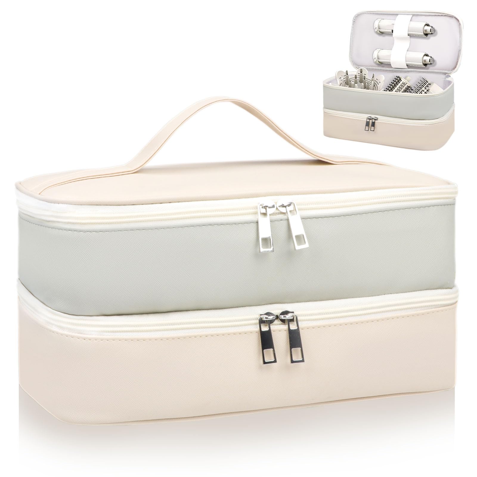 Sambois travel case double-layer outer shows organized storage for on-the-go styling