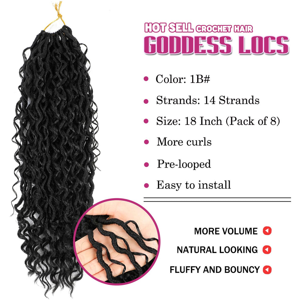 SAMBRAID 18in goddess locs with curly ends showing natural movement.