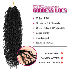 SAMBRAID 18in goddess locs with curly ends showing natural movement.